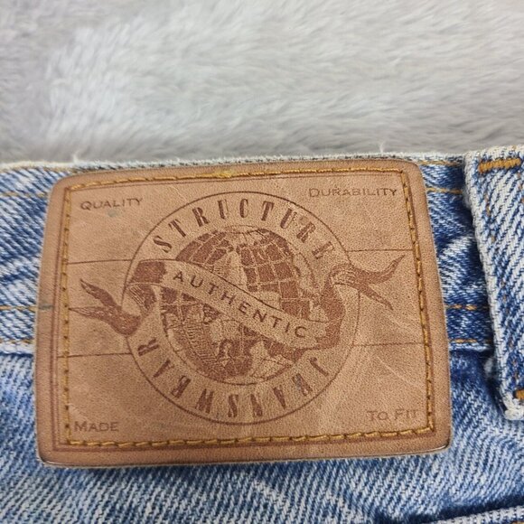 Vintage Structure Men's‎ Light Wash Denim Jeans Tag 36R 36x32 Made In USA - Picture 8 of 12